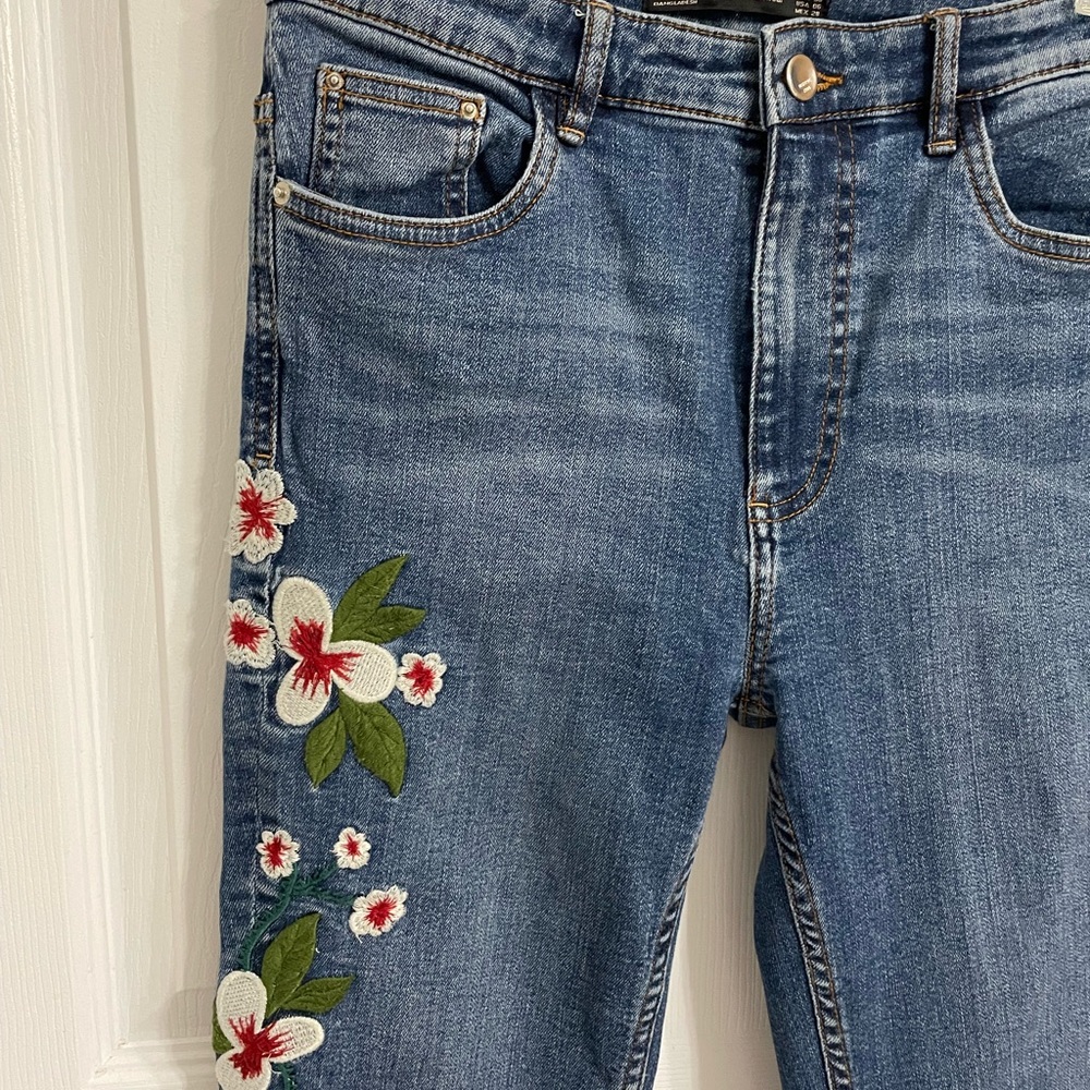 ZARA embroidered skinny jeans
